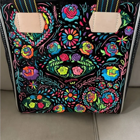 Consuela Vibrant Floral Embroidered Tote - Picture 1 of 3